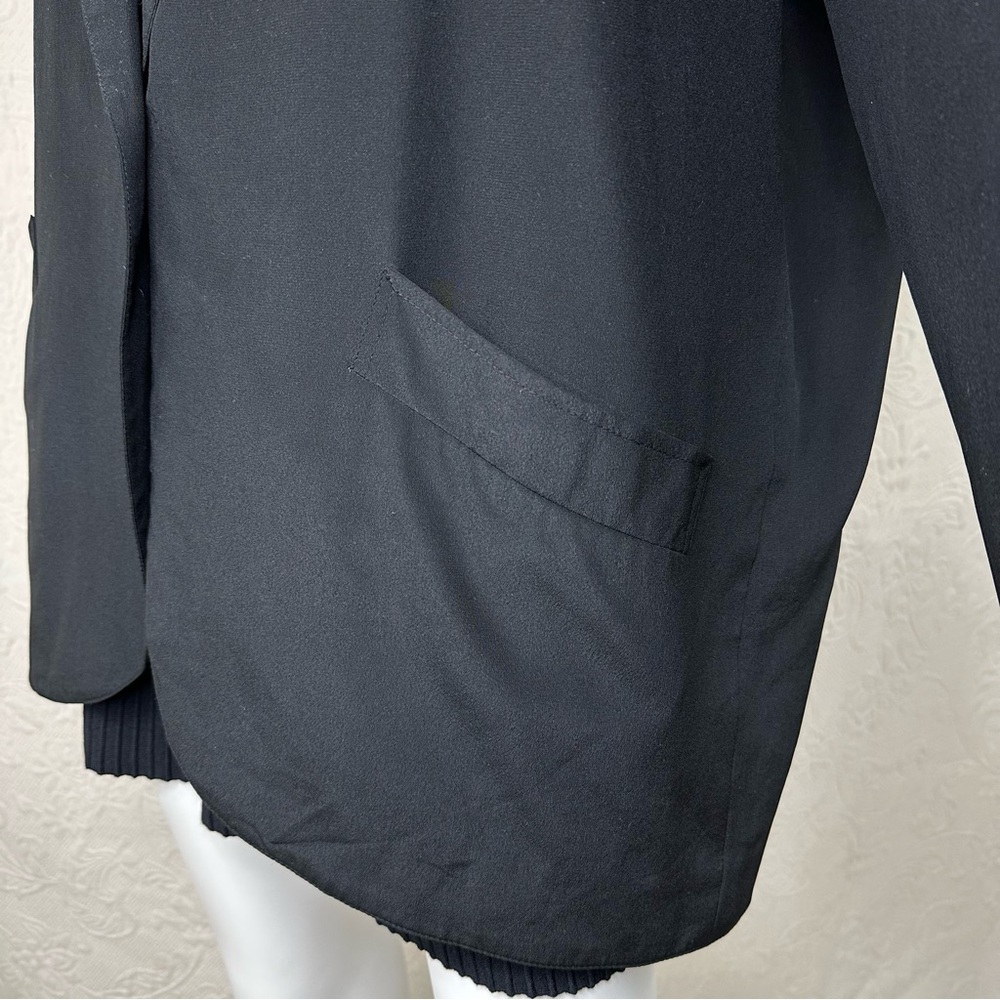 VTG 80s 100% Silk Independent Style Black Blazer - Picture 13 of 16